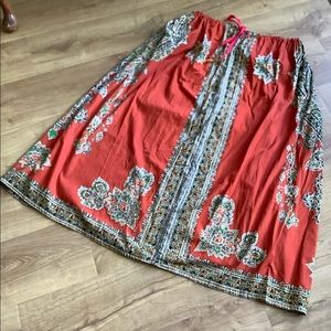 Vintage Indian cotton drawstring skirt no tags could be handmade one size